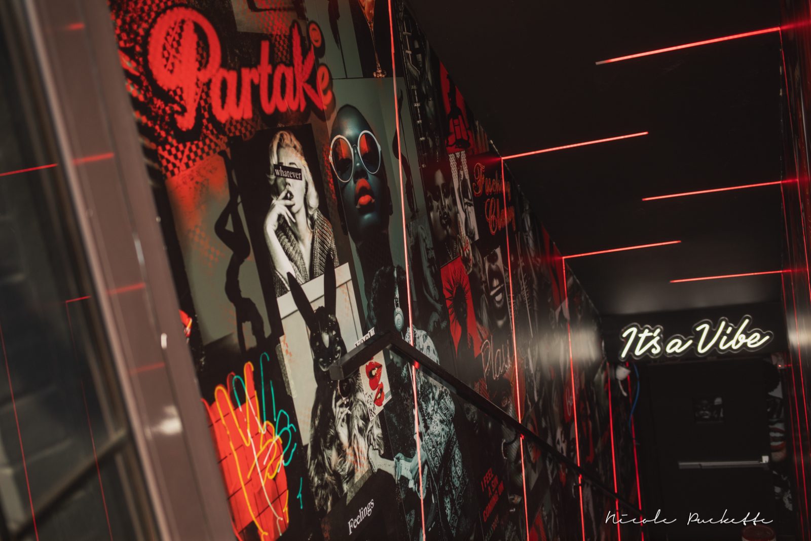 Partake NYC red room stairwell collage