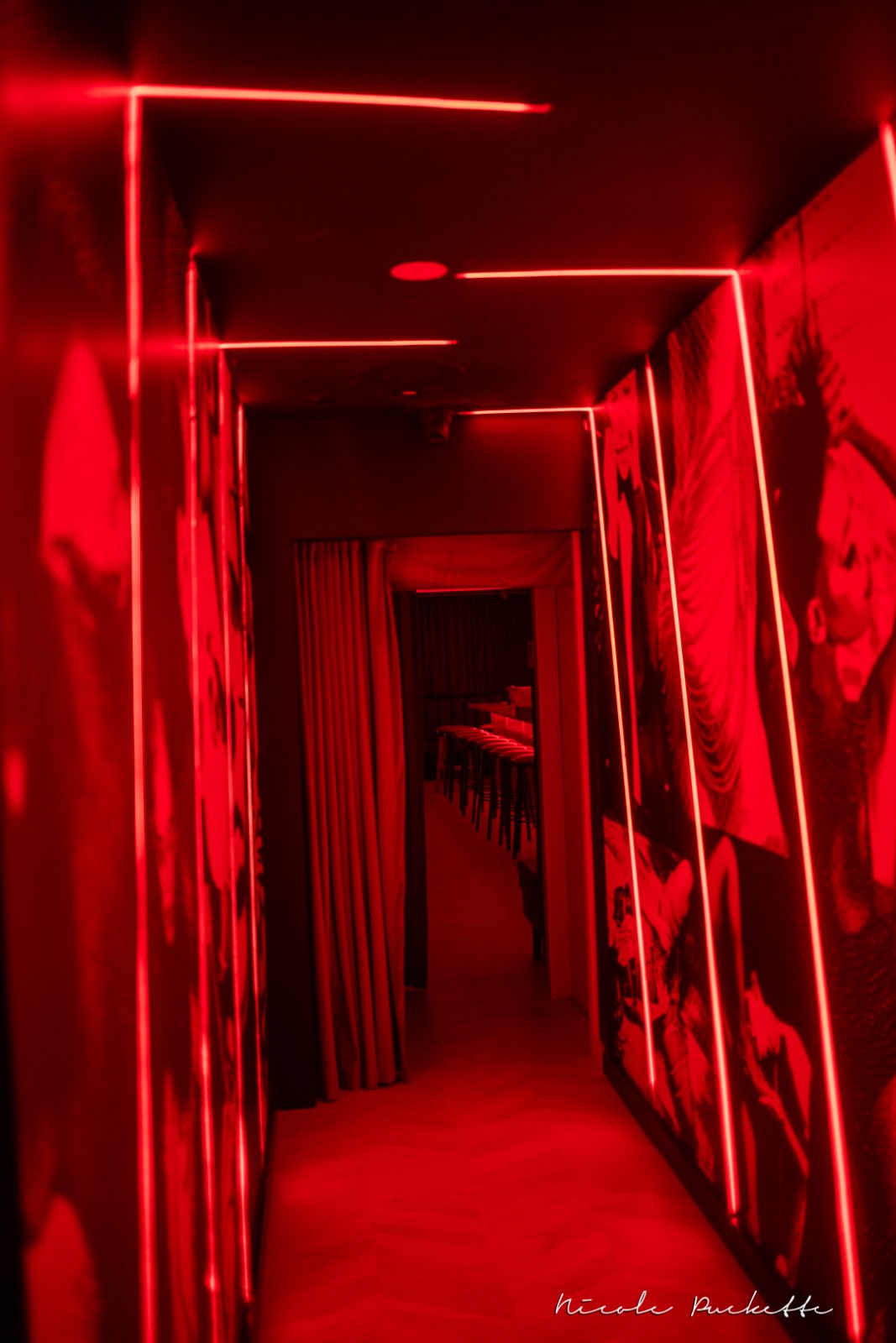 Partake NYC red neon tunnel