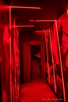 Partake NYC red neon tunnel